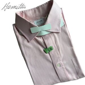 Hamilton Custom Made XL Dress Shirt 17.5 Neck 34/35 Sleeve Tailored Fit Pink